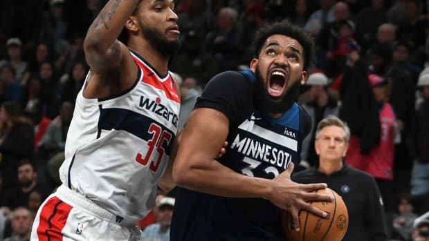 Karl-Anthony Towns drives